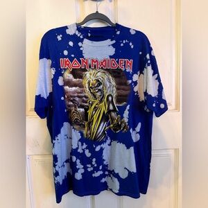 Iron Maiden Blue Tie-Dye Graphic Tee
